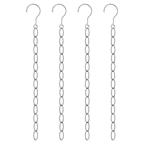 Pinsheng Chaînes pour Cintres Lot de 4 Chaînes Magiques en Acier Inoxydable pour Penderie 50 cm Organisateur De Cintre Magique Cintre Magique pour Gain de Place 13 Anneaux Cover