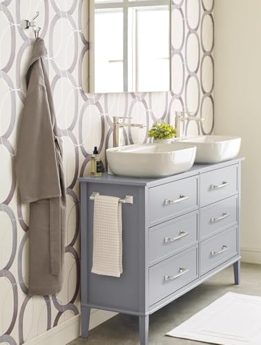 Image of Amerock Mulholland 9 inch Polished Nickel Towel Bar