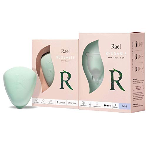 Rael Reusable Menstrual Period Cup (Size Mini) & Case for Cups, BPA-Free Container Set