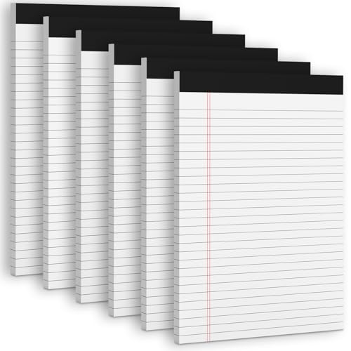 Image of White Legal Note Pads 8.5x 11, 6 Pack Legal Paper Legal Notepads Note Pads
