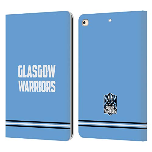 Étui portefeuille en cuir iPad 9.7 Glasgow Warriors avec emplacements cartes et support bleu