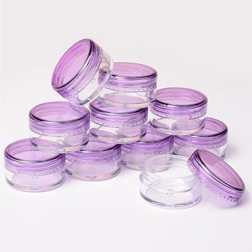 NINFEIQI 10 tarros de viaje para artículos de tocador, cremas de 3 ml, recipientes de muestra de maquillaje, recipientes de cosméticos para cremas, loción, sombra de ojos, maquillaje con purpurina