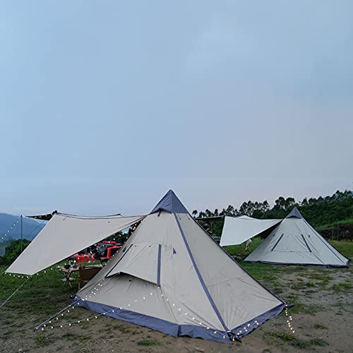 Campingtent, Outdoor Canvas Camping Piramide Tipi Tent Volwassen Indiase Tipi Tent voor 2~3 Personen, Gemakkelijk op te zetten Piramide Tent 4-seizoenen Volledige verduisterende Familie T hopeful - Afbeelding 3