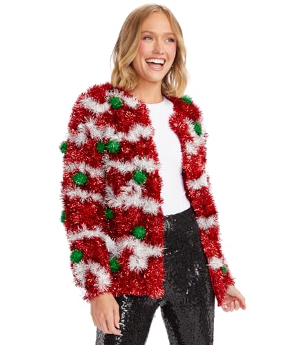 Image of Tipsy Elves Classic Cute Cardigan Ugly Christmas Sweaters for Women with Fun Patterns and Animals