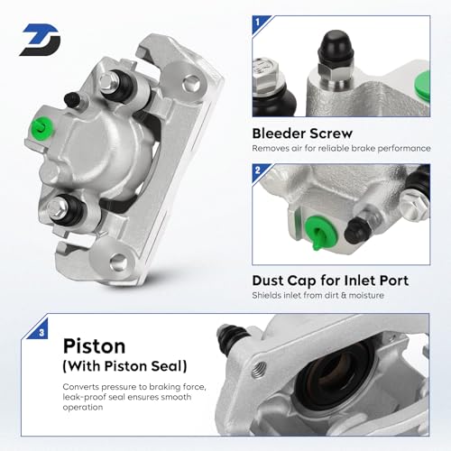 Image of Front&Rear Disc Brake Caliper Assembly w /Bracket for 2009-2018 Dodge Ram 1500, Replacement 18-B4836 18-B4837 18-B5054 18-B5055