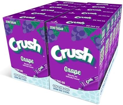 Crush- Powder Drink Mix - Sugar Free & Delicious (Grape, 72 Sticks)
