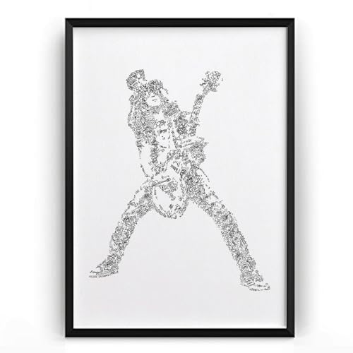 Poster Guitariste Musique Drawinside 50x70, art mural original contre murs vides