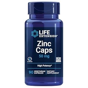 Life Extension Zinc Caps, zinc 50 mg, zinc Citrate, Support The Body’s Immune defenses, Ultra-absorbable, Vegetarian, Non-GMO, Gluten-Free, 90 Vegetarian Capsules