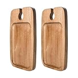 FytStycale 2 Piezas Plato Aperitivo Vino Tabla Madera con Soporte para Copa Bandeja para Snacks Charcutería Adecuada para Picnics Desayunos Familiares Meriendas, 2 Piezas, Individual