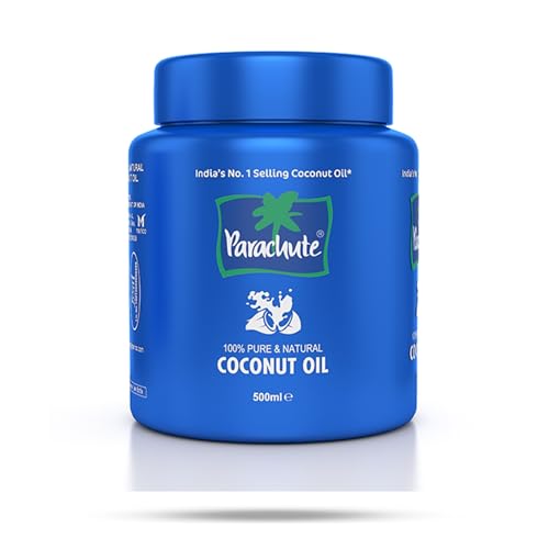 Parachute 100% Pure Coconut Oil 500ml Jar | Natural & Cold-Pressed | For Hair & Skin Care | Versatile Use | Rich in Nutrients | Free from Additives