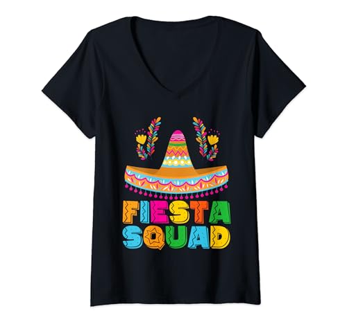 Mujer Fiesta Squad Cinco De Mayo Party Women Men Boys Girls Kids Camiseta Cuello V