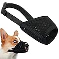 Dog Muzzle Soft Mesh Muzzle - Adjustable Breathable Dog Muzzle, Dog Mask, Mouth Cover for Anti-Biting Anti-Barking, Allows Panting Drinking (Black, Size M)