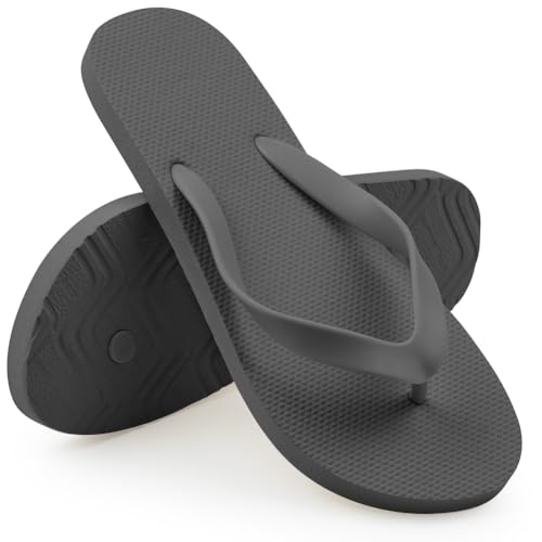 Aomig Unisex Flip Flops Surfen Zehentrenner Toe Split Flip Flops Damen Herren Thong Sandals Bequeme Flip Flop Bathing Shoes Sommerstrand Dusche Schwimmen Sandalen Täglich Beach Pool (Grau,EU:43/44)