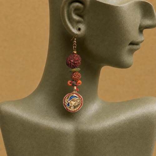 Image of Handcrafted Tribal & Dhokra Art Earrings Collection for Women - Royal Boho Statement Designs in Brass, Wooden, Beaded & Geometric Styles