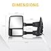 Towing Mirrors for 1999-2016 Ford F250 F350 F450 F550 Super Duty, 2000-2005 Ford Excursion with Power Glass Heated Function Turn Signal Light Running Light Pair Set with Adapter (Smoke lens)