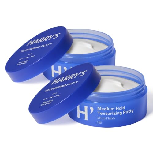 Harry's Texturizing Hair Putty for Men with Malleable Hold with Matte Finish - 2.5 oz - No Parabens or Sulfates - PACKAGING MAY VARY (Pack of 2)