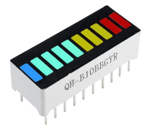 RedTagCanada - Módulo de pantalla LED de 10 segmentos, pantalla de luz de bargrafo, módulo multicolor, gráfico de barras, ultra brillante, rojo,