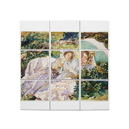 Carreaux céramique rénovation murale peinture Sargent fresque 60x60 cm