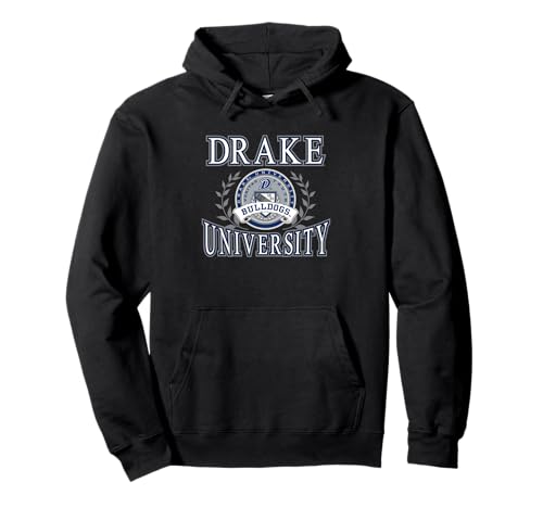 Elite Authentics Drake Bulldogs Men's Adult Black Solid Classic Fit Polyester/100% Cotton Hoodie with Kangaroo Pocket - Small