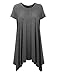 MBJ WT1110 Womens Short Sleeve Side Panel Loose Fit Tunic Top XL HEATHER_CHARCOAL