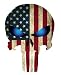 BOLDERGRAPHX 3004 Punisher Skull with American Flag and Glowing Blue Eyes 5"x 4"