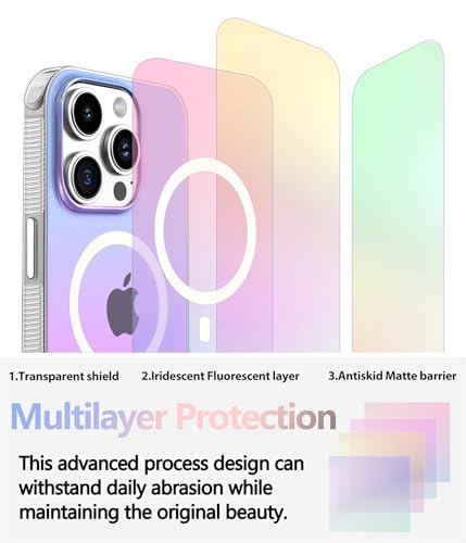 Coque iPhone 15 Pro transparente au design laser givré et doux