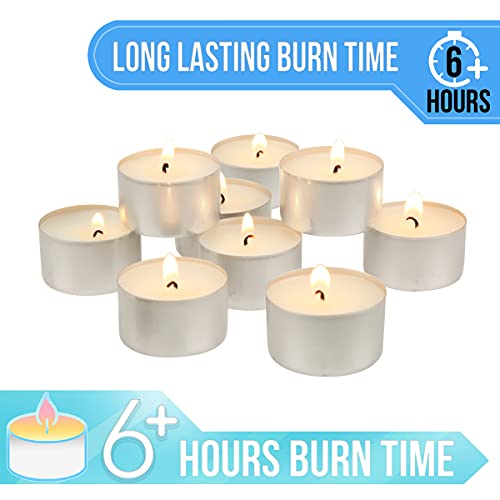 Stonebriar DTL-50-6 Count White Unscented Smokeless Long Burning Tea Light Candles thumb #4