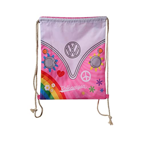 PUCKATOR Sac à Cordons en Plastique Recyclé RPET Volkswagen-Van Bus Combi VW T1 Summer Love Mochila con Cordones, Adultos Unisex, Multicolor (Multicolor), Talla Única