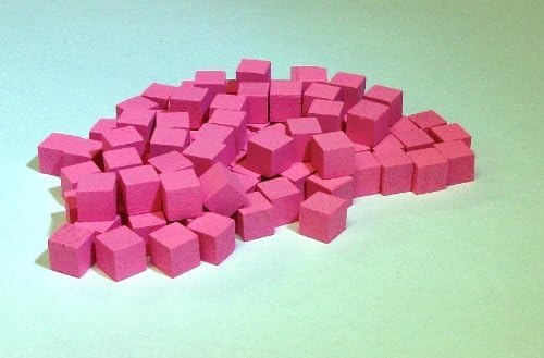 Mayday Games Wooden Cube Tokens, 10mm, Pink