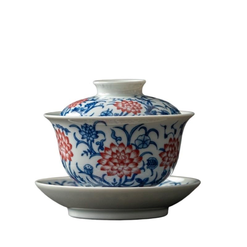 Tasse à thé en porcelaine anti-refroidissement - Bol avec Couvercle Service Kung Fu