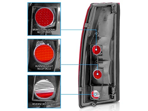 Amerilite Oe Replacement Halogen Tail Lights For Chevy Gmc C1500 C/K C10 Silverado Sierra Tahoe Yukon Full-Size Blazer - Driver And Passenger Side, Vehicle Light Assembly, Red #TOP5