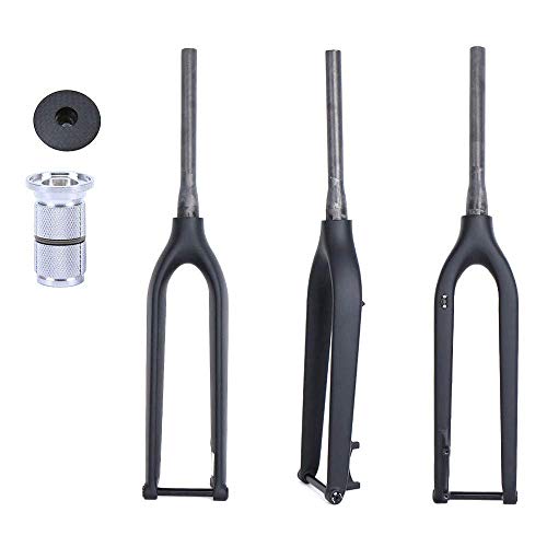 Chasher Full Carbon Fiber MTB Fork 1-1/8" to 1-1/2" Straight Steerer Black