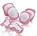 Protecciones Rodillas Bici,Set Proteccion Niña,Rodilleras Coderas Muñequeras Niña,Rodilleras Infantiles Bici,Rodilleras Infantiles Rosas,Set Proteccion Patinaje (Rosa)