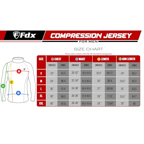 FDX Men's Super Thermal Compression Armour Base Layer Long Sleeve Cold Wear Top