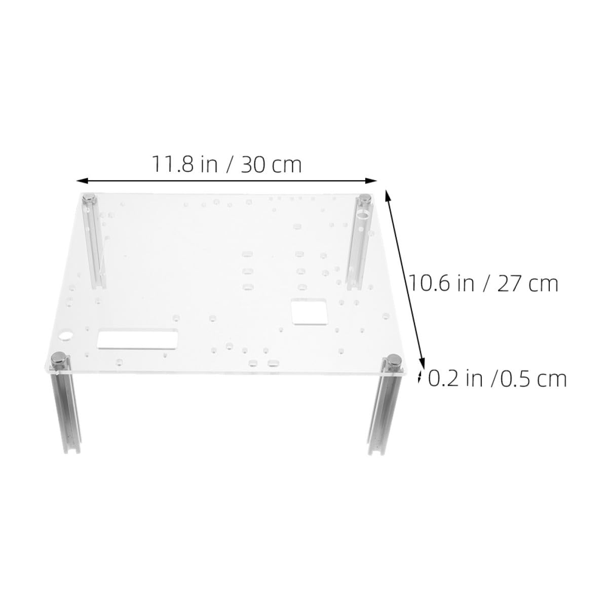 Zerodeko Supporto Design Compatto Resistente alla Ruggine Open Frame in Lega di Alluminio e Acrilico per Computer per Test Componenti e Assemblaggi PC Matx