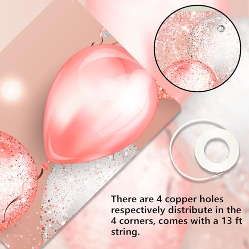 Image of Happy 65th Birthday Rose Gold Banner Cheers to 65 Years Old Backdrop Confetti Balloons Theme Decor for Women 65 Years Old Pink Birthday Party Decorations Bday Supplies Background Favors Gift Glitter