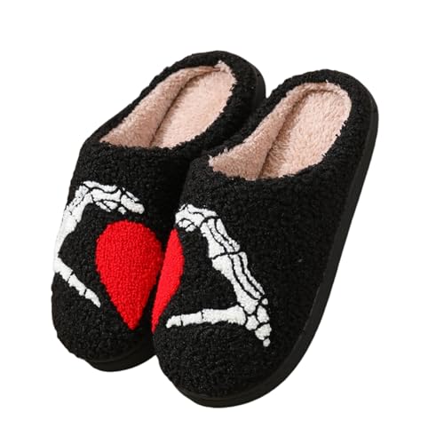 Halloween Slippers for Womens Mens Home Elastic Comfy Retro Pumpkin Ghost Bat 2025 Fall Slipper Preppy Cute Aesthetic House Shoes Memory Foam Fuzzy Soft Bedroom Warm Anti-Skid Wool Lined