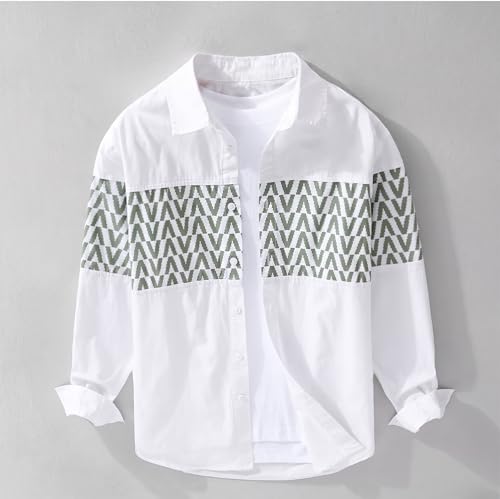 Image of Afflatus Men's Casual Shirt with Geometric Print | Premium Cotton Full Sleeve Shirt for Men | Stylish Regular Fit Fashion Trend | Casual, Party & Smart Casual Wear