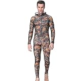 Yajun Männer Neoprenanzüge Slim Dünn Tauchanzug Einteilig Lycra Langarm UV Schützend Surf Wetsuit Für Scuba Fishing Schwimmen,2XL(US 12/EU42)