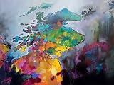 Pyramid International Scott Naismith Scotland Map Canvas Print 60 x 80cm