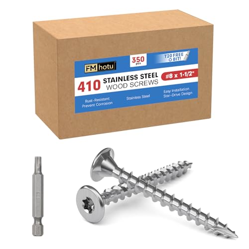 Image of #8 x 1.5 Stainless Steel Deck Screws, 350Pcs 410 Grade Stainless Steel