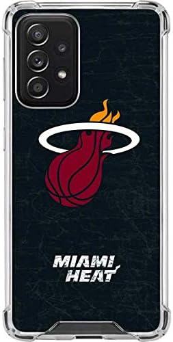 Skinit Clear Phone Case Compatible with Galaxy A52 5G - Officially Licensed NBA Miami Heat Black Partial Logo Design