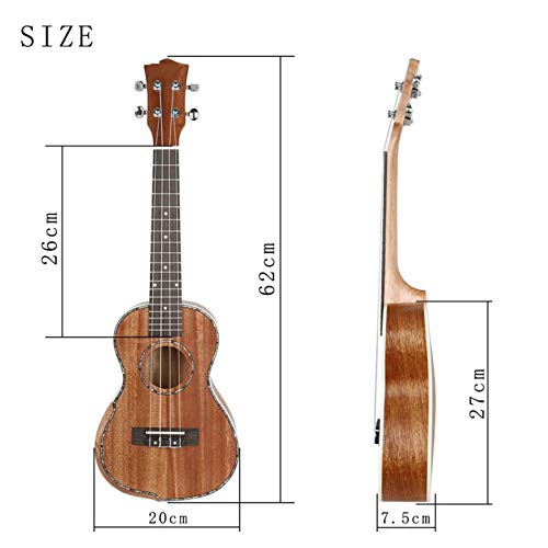 KEPOHK 23 pouces musique ukulélé panneau acajou guitare élégante avec sac chaîne Capo 23 pouces couleur bois - Les Beatles, Paul McCartney, John Lennon, RIngo Starr, George Harrison KEPOHK 23 pouces musique ukulélé panneau acajou guitare élégante avec sac chaîne Capo 23 pouces couleur bois – Image 3