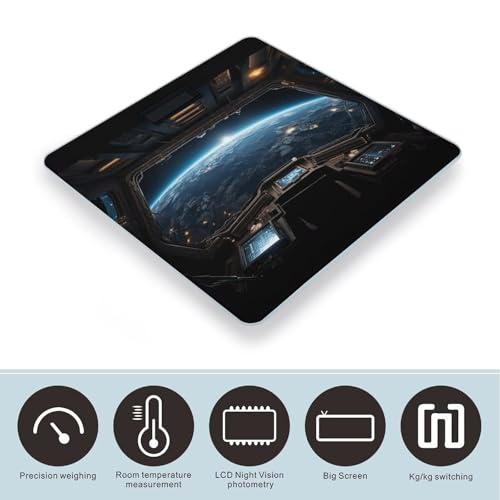 Báscula digital para baño con vidrio templado y pantalla LCD miniatura 3