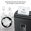 Bonsaii Distruggidocumenti da 10 fogli, P4 tritadocumenti a taglio incrociato per carta e carte di credito, protezione contro il surriscaldamento e design della maniglia, cestino da 21L (C209-D)