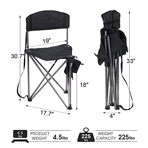 Portal Extra Large Quick Folding Tripod Stool With Backrest Fishing Camping Chair With Carry Strap #TOP4