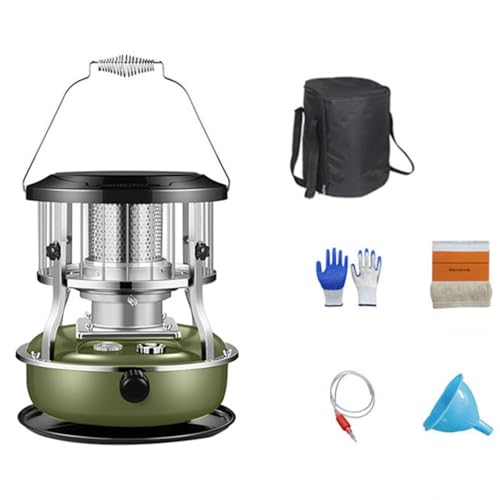 HJJ 石油ストーブ 灯油ストーブ 急速加熱炉 対流加熱 省エネ 調節可能な炎 高さは自由に調節可能 多機能 電源不要 寒さからの保護 屋内 屋外 中庭 キャンプに適しています (グリーン,石油ストーブセット)