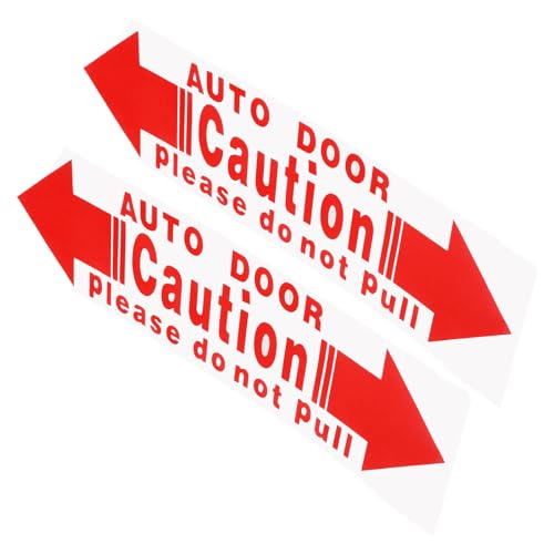 JEWEDECO 2pcs Car Door Warning Stickers Red Adhesive Decals for