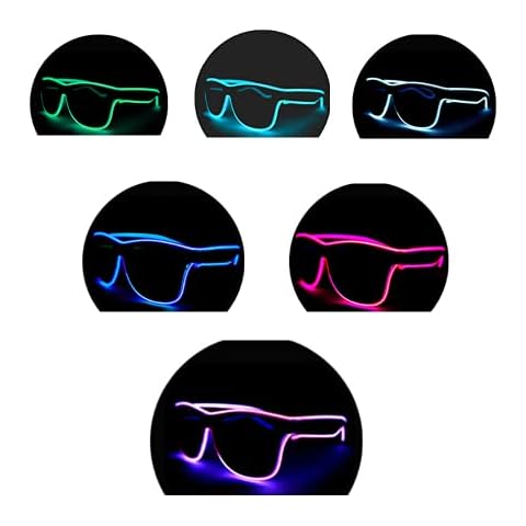 Light up LED Glasses - Flashing EL Wire Sunglasses Shades Boys Girls Mens Womens Glow in The Dark (Purple) Cover
