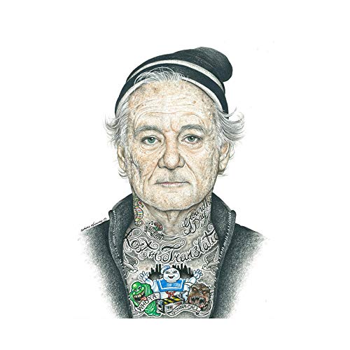 Wee Blue Coo Bill Murray Gangster Inked Ikon By W.maguire Wall Art Print